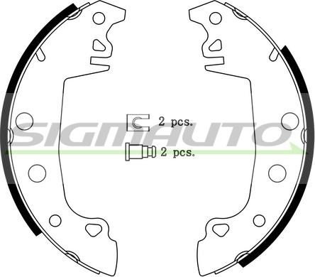 SIGMAUTO SFA149 - Комплект спирачна челюст vvparts.bg