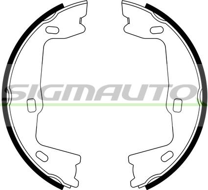 SIGMAUTO SFA349 - Комплект спирачна челюст, ръчна спирачка vvparts.bg