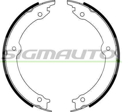 SIGMAUTO SFA973 - Комплект спирачна челюст, ръчна спирачка vvparts.bg