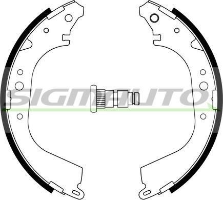 SIGMAUTO SFA555A - Комплект спирачна челюст vvparts.bg