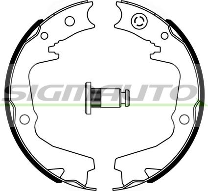 SIGMAUTO SFA893 - Комплект спирачна челюст, ръчна спирачка vvparts.bg