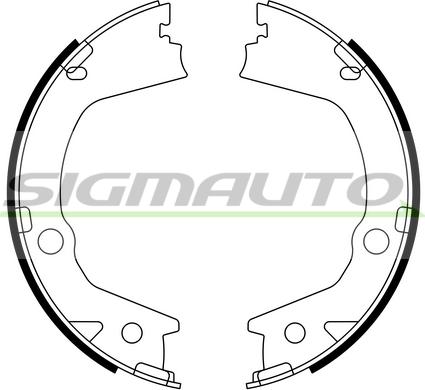 SIGMAUTO SFA897 - Комплект спирачна челюст, ръчна спирачка vvparts.bg