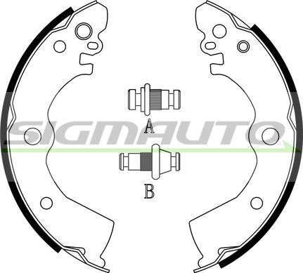 SIGMAUTO SFA851 - Комплект спирачна челюст vvparts.bg