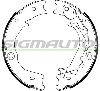 SIGMAUTO SFA806 - Комплект спирачна челюст, ръчна спирачка vvparts.bg