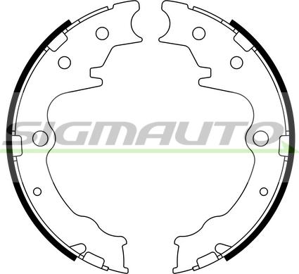 SIGMAUTO SFA802 - Комплект спирачна челюст, ръчна спирачка vvparts.bg