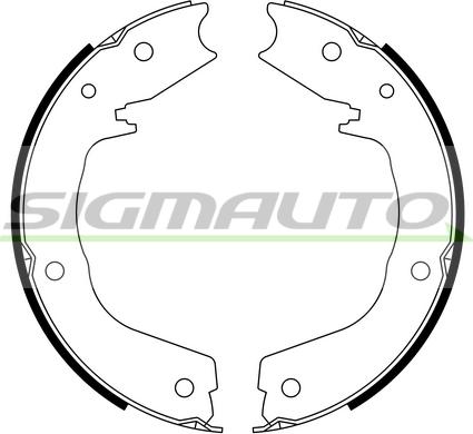 SIGMAUTO SFA831 - Комплект спирачна челюст, ръчна спирачка vvparts.bg