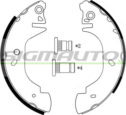 SIGMAUTO SFA230 - Комплект спирачна челюст vvparts.bg