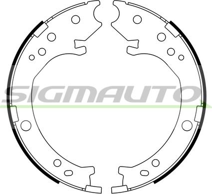 SIGMAUTO SFA716 - Комплект спирачна челюст, ръчна спирачка vvparts.bg
