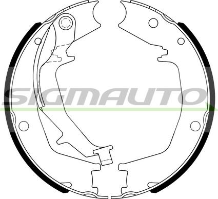 SIGMAUTO SFA727 - Комплект спирачна челюст, ръчна спирачка vvparts.bg