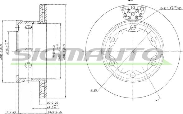 SIGMAUTO DB0191V - Спирачен диск vvparts.bg