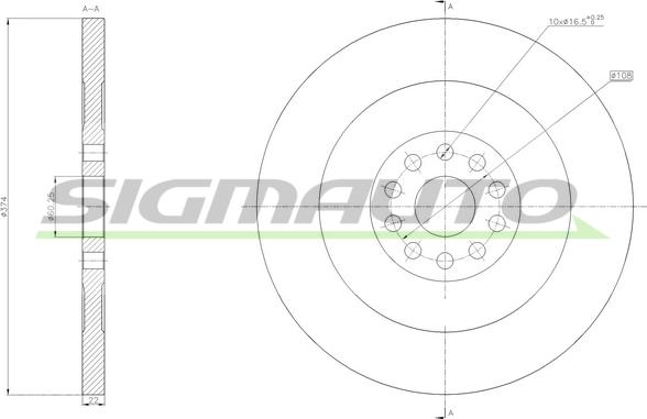 SIGMAUTO DB0156S - Спирачен диск vvparts.bg