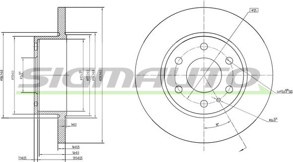 SIGMAUTO DB0315S - Спирачен диск vvparts.bg