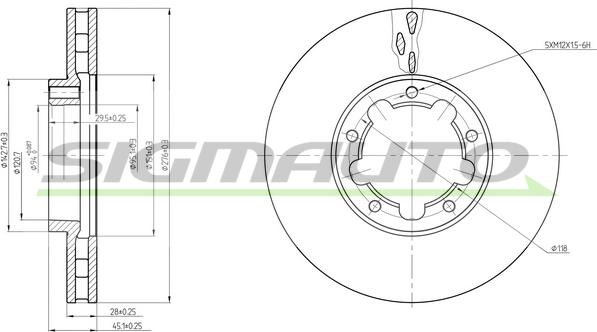 SIGMAUTO DB0326V - Спирачен диск vvparts.bg