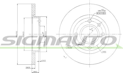 SIGMAUTO DBA995S - Спирачен диск vvparts.bg