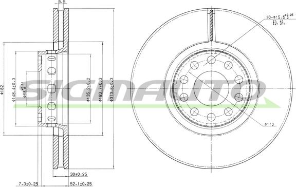 SIGMAUTO DBA954V - Спирачен диск vvparts.bg