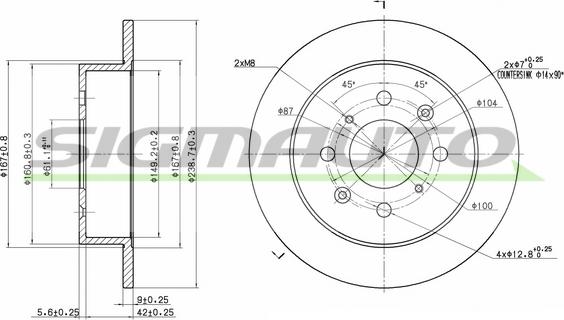 SIGMAUTO DBA950S - Спирачен диск vvparts.bg