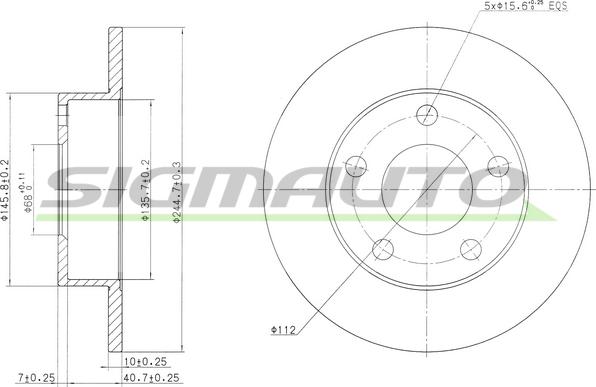 SIGMAUTO DBA952S - Спирачен диск vvparts.bg