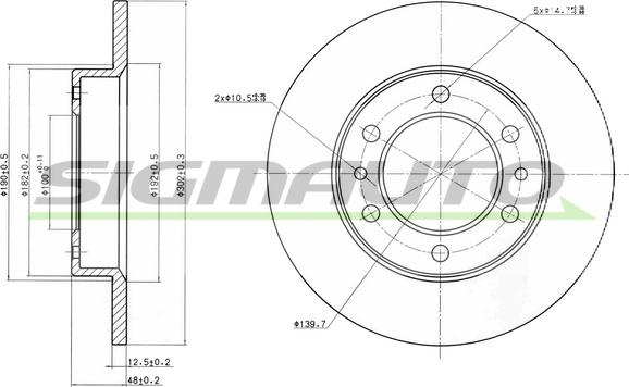 SIGMAUTO DBA444S - Спирачен диск vvparts.bg