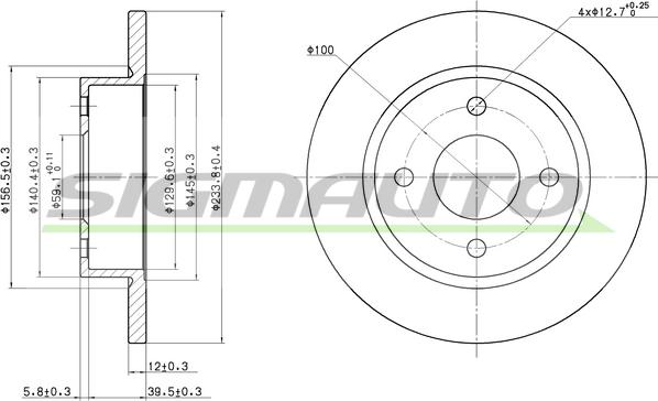 SIGMAUTO DBA442S - Спирачен диск vvparts.bg