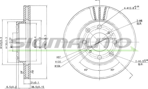 SIGMAUTO DBA447V - Спирачен диск vvparts.bg