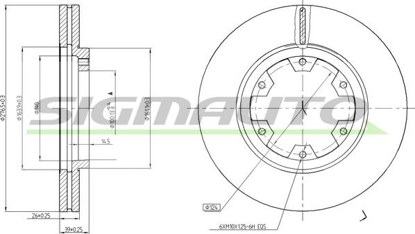 SIGMAUTO DBA464V - Спирачен диск vvparts.bg