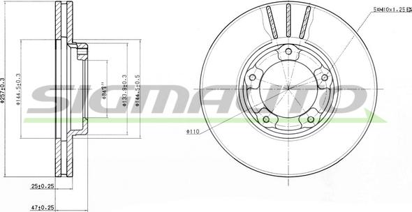 SIGMAUTO DBA416V - Спирачен диск vvparts.bg