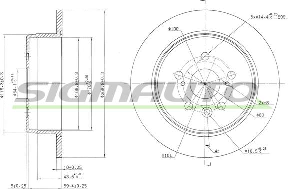 SIGMAUTO DBA486S - Спирачен диск vvparts.bg