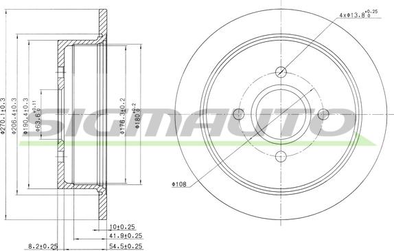 SIGMAUTO DBA435S - Спирачен диск vvparts.bg