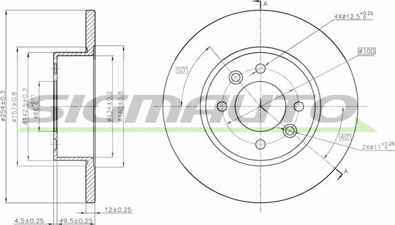 SIGMAUTO DBA478S - Спирачен диск vvparts.bg