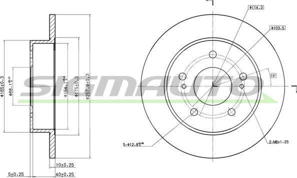 SIGMAUTO DBA549S - Спирачен диск vvparts.bg