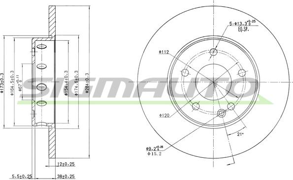 SIGMAUTO DBA540S - Спирачен диск vvparts.bg