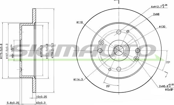 SIGMAUTO DBA565S - Спирачен диск vvparts.bg