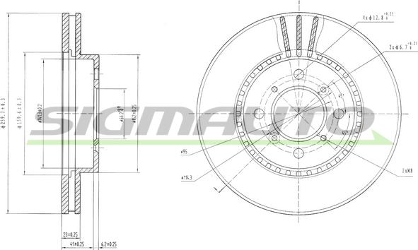 SIGMAUTO DBA511V - Спирачен диск vvparts.bg