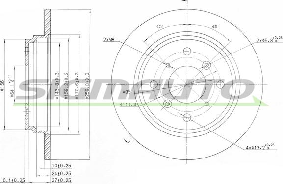 SIGMAUTO DBA512S - Спирачен диск vvparts.bg