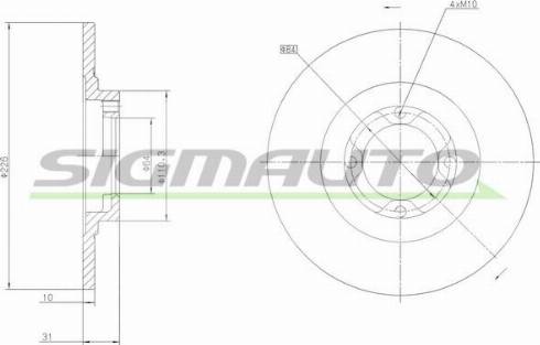 SIGMAUTO DBA537S - Спирачен диск vvparts.bg