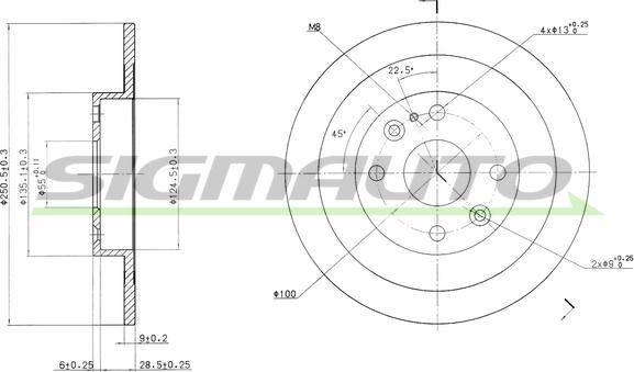 SIGMAUTO DBA523S - Спирачен диск vvparts.bg