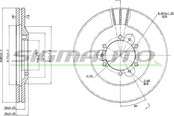 SIGMAUTO DBA694V - Спирачен диск vvparts.bg