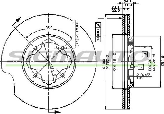 SIGMAUTO DBA619V - Спирачен диск vvparts.bg