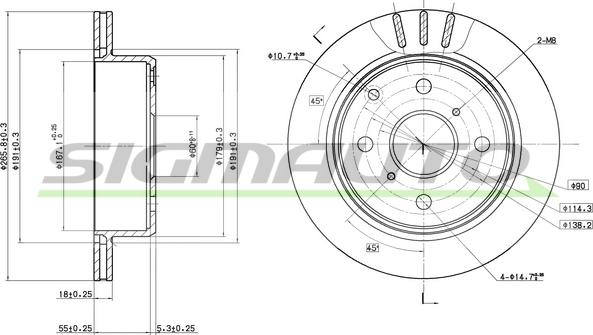 SIGMAUTO DBA611V - Спирачен диск vvparts.bg