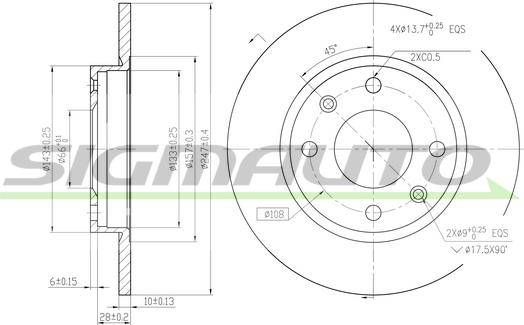 SIGMAUTO DBA059S - Спирачен диск vvparts.bg