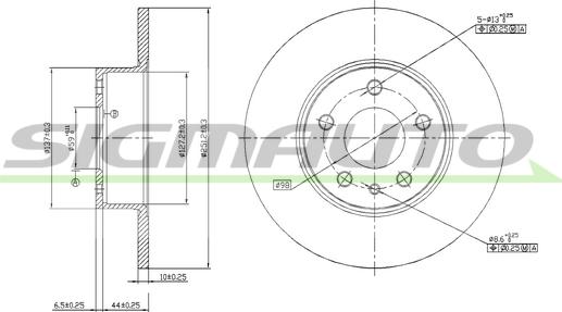 SIGMAUTO DBA067S - Спирачен диск vvparts.bg