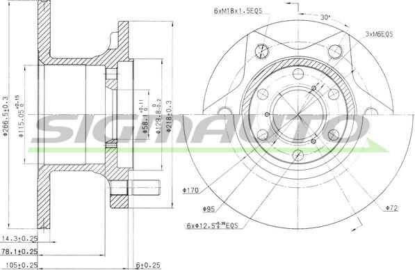 SIGMAUTO DBA089S - Спирачен диск vvparts.bg