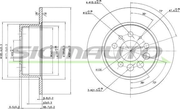 SIGMAUTO DBA080S - Спирачен диск vvparts.bg