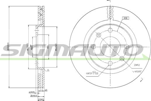 SIGMAUTO DBA192V - Спирачен диск vvparts.bg