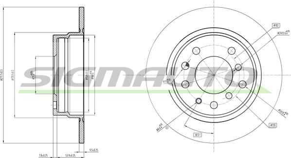 SIGMAUTO DBA165V - Спирачен диск vvparts.bg