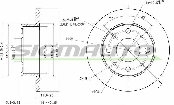 SIGMAUTO DBA106S - Спирачен диск vvparts.bg