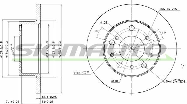 SIGMAUTO DBA117S - Спирачен диск vvparts.bg