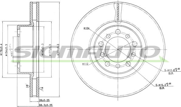 SIGMAUTO DBA185V - Спирачен диск vvparts.bg