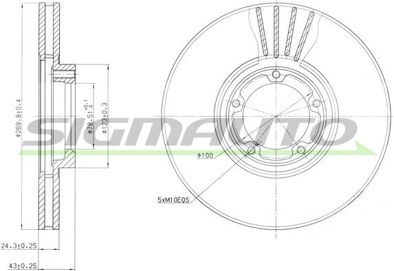 SIGMAUTO DBA849V - Спирачен диск vvparts.bg