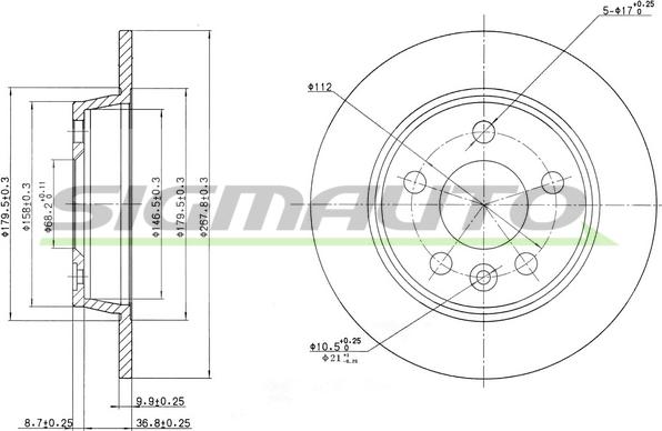 SIGMAUTO DBA847S - Спирачен диск vvparts.bg